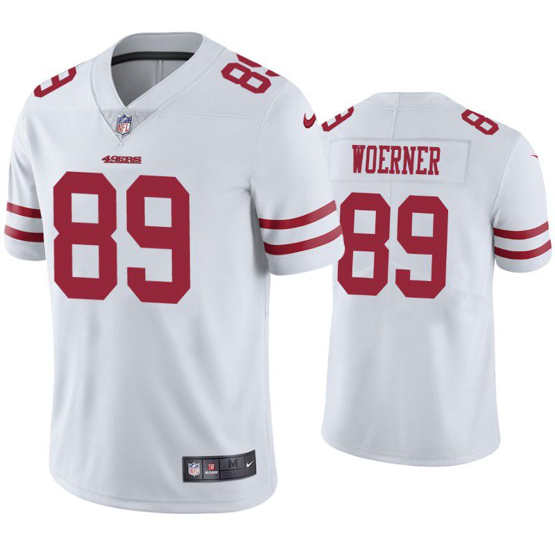 Men San Francisco 49ers #89 Charlie Woerner Nike White Vapor Limited NFL Jersey->san francisco 49ers->NFL Jersey